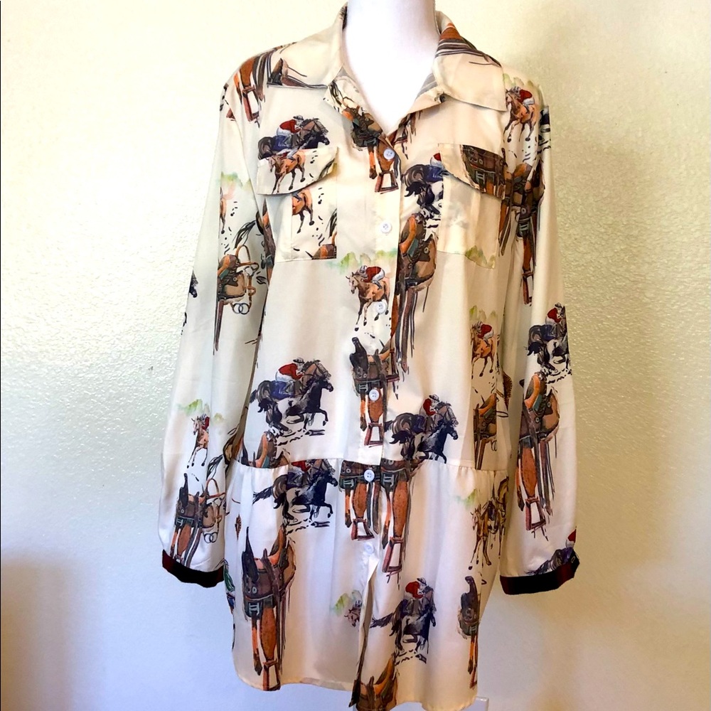 HORSE RACING LARGE BLOUSE